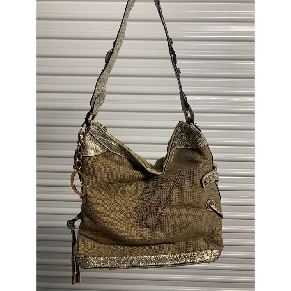Guess USA Y2K Vintage Baguette Shoulder Bag Early 2000’s Summer Season Big Logo